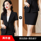 Black suit + skirt / S