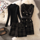 Black + black sweater + shorts [three-piece set] / S recommended to wear 40-45kg