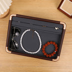 Golden rounded inner gray strip ring + flat plate