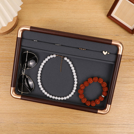 Light Luxury Gold Rounded Jewelry Display Tray for Jewelry, Necklace, and Ring Display