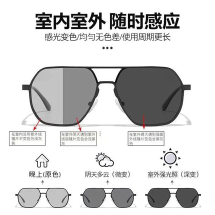 New Polarized Men's Driving, Fishing, High-Definition Day and Night Color-Changing Trendy Anti-Uv Sunglasses