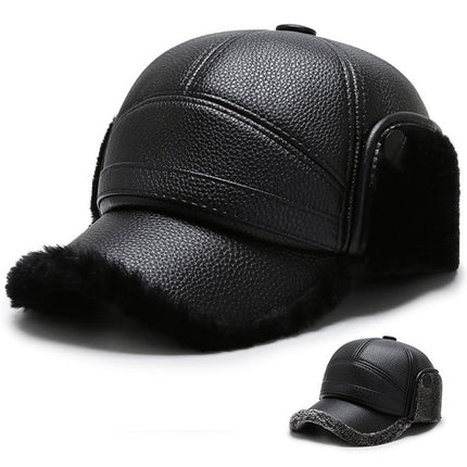 Autumn and winter Lei Feng hat men's warm hat for the elderly thickened fleece-lined winter foreign trade cross-border winter knitted hat wholesale