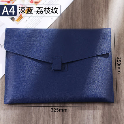 Cross-Border A4 Pebbled Leather Document Bag Business Office Large-Capacity Stationery Bag Contract Information Storage File Bag
