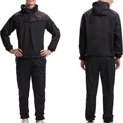 Cross-border Men's Sports Sweat-wicking Sauna Clip Overcome Hat Rustic Clothes Fitness Clothes Exercise Sports Sweat Clothes suit