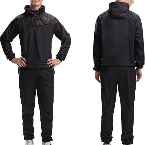 Cross-border Men's Sports Sweat-wicking Sauna Clip Overcome Hat Rustic Clothes Fitness Clothes Exercise Sports Sweat Clothes suit