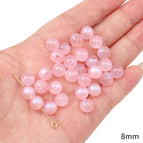 20 pieces/bag / Jelly round beads 8mm aperture about 1mm transparent powder