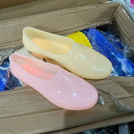 Shanhe 703 Pure Color Yuanbao Yellow No Interior Washing Quick-drying Shoes for Mother Outdoor Vegetable Waterproof Women's Rubber Shoes