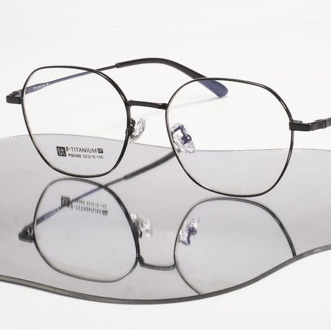 Ultra Light Titanium Frame Gold Wire Glasses Elegant Polygonal Glasses Frame Men's and Women's Style Plain and Artistic Available Myopia Glasses Frame