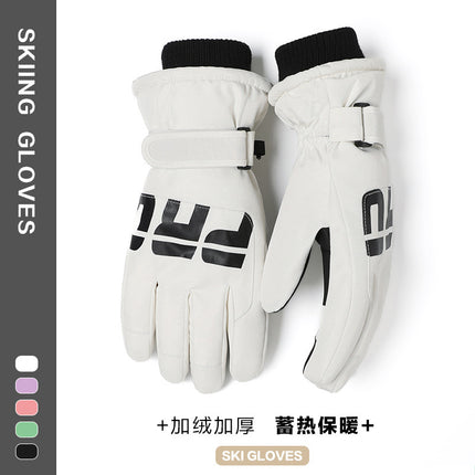 Ski Gloves for Men and Women in Winter, Outdoor Cycling, Windproof, Cold-Proof, Anti-Slip, Touch Screen Gloves, Fleece-Lined, Thickened, Warm Gloves