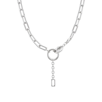 High-End Niche Metal Splicing Necklace, Hip-Hop Trend Cool Short Necklace, Sweatshirt Chain, Elegant Clavicle Chain