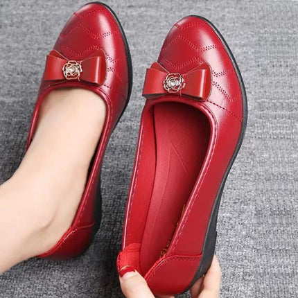Shoes for Women 2021 New Women's Shoes Mom's Shoes Soft Sole Work Shoes Flats Women's Casual Shoes Work Shoes Leather Shoes for Women