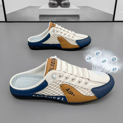 Lazy Shoes Men's Lace-up Men's Shoes Summer New Half Slippers Sneakers Men's Slip-on Men's Sports Casual Shoes
