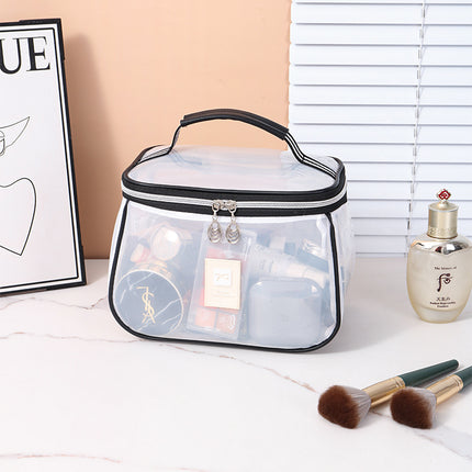 Cross-border Hot Selling PVC Large Capacity Transparent Toiletry Bag Cosmetic Storage Bag Waterproof Portable Cosmetic Storage Cosmetic Bag
