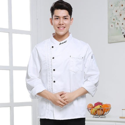 Trendy Chinese Style Chef Uniform for Men, Short-Sleeved, Summer Thin and Breathable, Restaurant Back Kitchen Chef Uniform, Custom-Made for Men