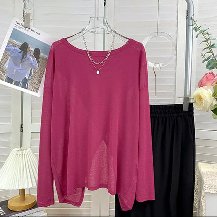 Macaron Color Ultra-White Sunscreen Clothing for Women, Front and Back Two-Wear Slit Niche Design Sunscreen T-Shirt Air-Conditioning Shirt