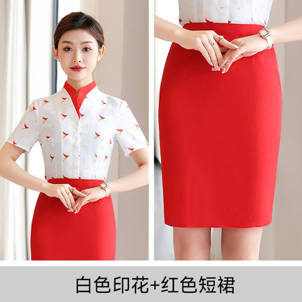 [Stewardess Uniform] Air South China Airlines Professional Wear Women's Suit Set Autumn and Winter Suit Set Workwear Skirt Suit