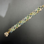 Gold background green bracelet
