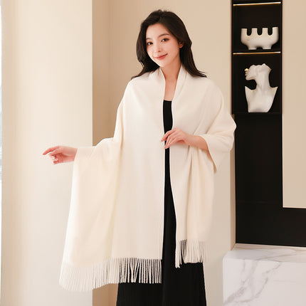 Wool Scarf Shawl High-End Versatile Cashmere Scarf Women's Winter 2025 New Men's Solid Color Scarf Wholesale