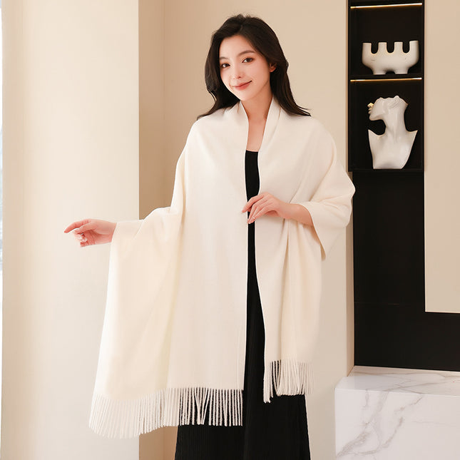 Wool Scarf Shawl High-End Versatile Cashmere Scarf Women's Winter 2025 New Men's Solid Color Scarf Wholesale