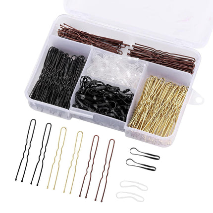 Cross-Border 300-Piece Set Brown Hair U-Shaped Clip Box Metal Hairpin Set Amazon Bestseller