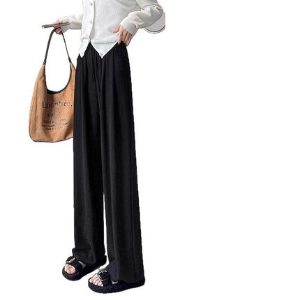 Sticky Rice Pants Women's Spring and Autumn 2025 New High Waist Loose Casual Autumn and Winter Black Narrow Wide-leg Pants