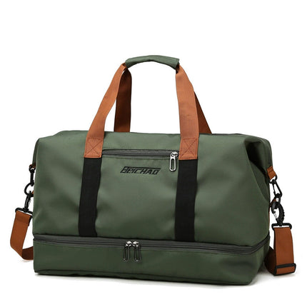 New Style Travel Bag for Women, Waterproof, Large Capacity, Dry and Wet Separation, Gym Bag, Can Be Attached to Trolley, Portable Storage Bag