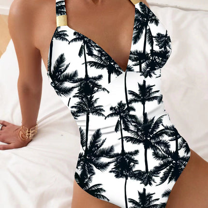 European and American Foreign trade one-piece swimsuit women's conservative slimming quick-drying Swimsuit Beach hot spring vacation lace strap swimsuit
