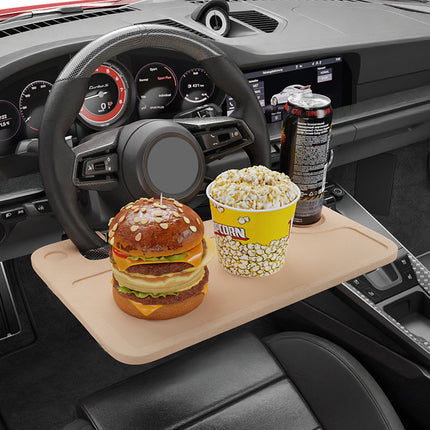 [Cross-border Amazon] New Car Small Table Portable Car Beverage Tray Dinner Plate Steering Wheel Dining Table