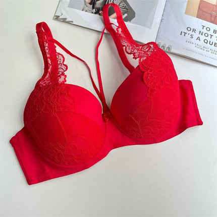 French Sexy Lace Intimates Women's Thin D Big Breasts Showing Small Bra Push up Top 100kg Plus Size Fat MM Bra