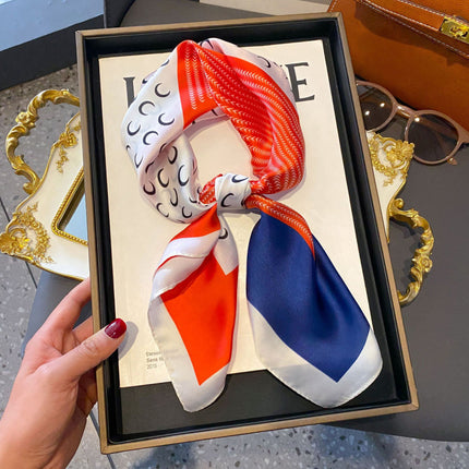 70cm Imitation Silk Square Scarf Fashion All-match Silk Scarf Professional Scarf Korean Style Neck Protection Scarf Decorative Small Square Scarf