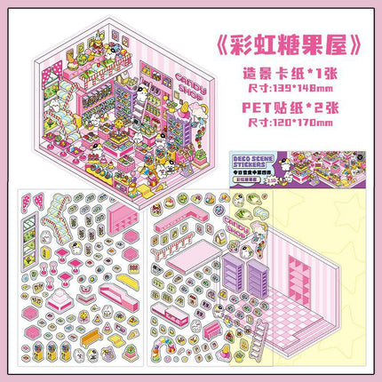 Infeel.Me Extra Large Scenery Stickers Today's Business Hours Open - Part Twelve DIY Journal Scene Stickers