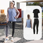 Blue short-sleeved [three-piece set] / M