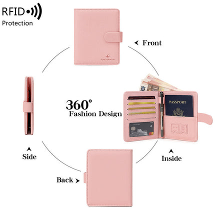 Cross-Border 2026 New Rfid Passport Wallet Multi-Functional Credit Card Document Holder Ultra-Thin Portable Travel Passport Holder