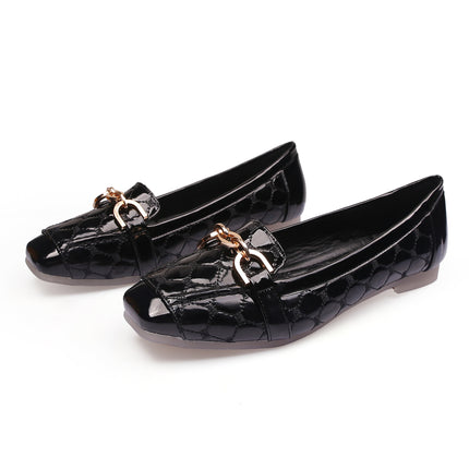 Ladyshoes Soft-soled Women's Single-layer Shoes Fashion New Women's Shoes Four Seasons Korean Style Mama Shoes Flat Shoes Large Size Square Toe Shoes