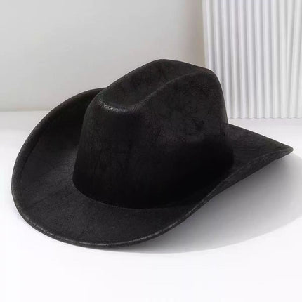 Solid Color Light Board Felt Western Cowboy Hat Outdoor Autum Hat Women's Simple French Hat Men's High-End