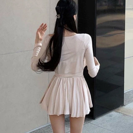 South Korea Dongdaemun Elegant Sexy Figure Camisole Short Cardigan Skirt Three-piece Suit Women