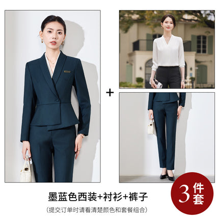 Overalls Women's Professional Elegant Suit suit Spring and Autumn Three-piece Set Small Executive Jewelry Store High-end Dress