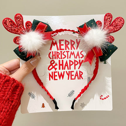 Christmas Antler Headband Holiday Costume Headband Cartoon Hairband for Women 2026 New Children's Hairpin Hair Accessory Gift