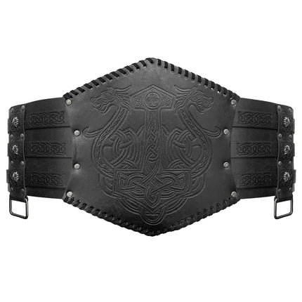 Scandinavian Viking Style Thor's Hammer Embossed Wide Belt Medieval Retro Girdle Knight Belt Cross-Border Hot Sale