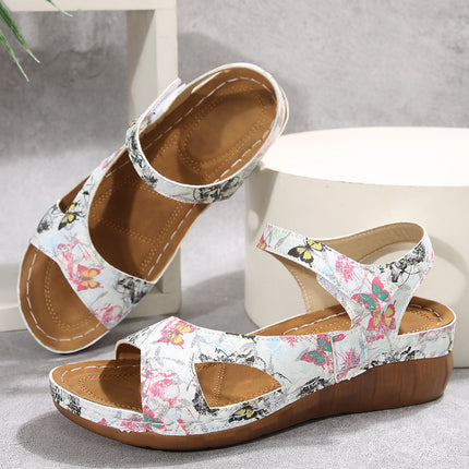 Foreign Trade 2025 Sandals New Style Thick-Soled Fashion Independent Station Sandals Large Size Women's Shoes Magic Strap Lightweight Women's Shoes