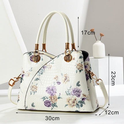 Bags Export Cross-Border 2025 New Fashion National Style Printed Bags Women's Versatile Satchel Versatile Shoulder Crossbody Bag