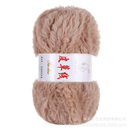 Nine-color bird thick fur line imitation fur fluff line long hair mink hat handmade scarf knitting diy wool ball