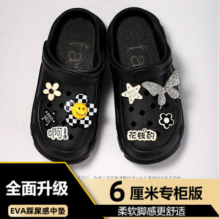Women's High-Heeled Clogs for Outdoor Wear, Ultra-Thick Sole Height-Increasing Non-Slip Beach Sandals, Closed-Toe Sandals for Women, Summer 2025 Outdoor Wear
