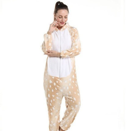 Mixed batch autumn and winter flannel adult cartoon conjoined animal pajamas butterfly Christmas deer home clothes toilet wholesale