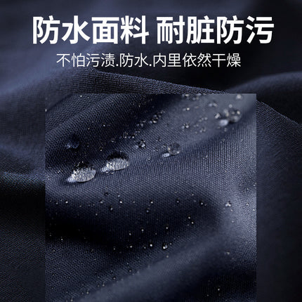 Hooded Camouflage Long Workwear for Adults, Oil-Proof and Waterproof Blue Coat, Unisex Work Uniform with Printed Text, Loose Fit