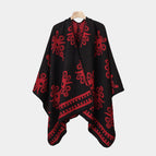 Slit scarf-black and red