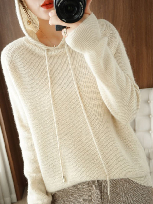 Long sleeve hooded pullover sweater women's bottoming sweater Korean style loose casual knitted sweater Spring and Autumn New hoodie