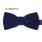 J382 navy blue velvet flat knot
