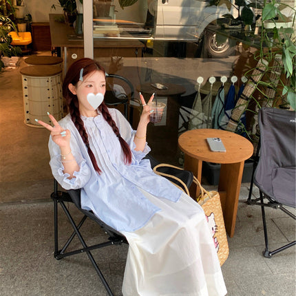 Japanese Style Sweet Bubble Shirt Women's New Niche Design Sense Loose Pleated Elegant Super Fairy Age-reducing Top