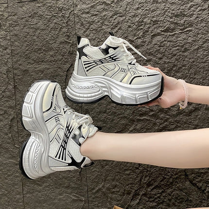 Dad Shoes for Women 2025 Spring and Summer New Fashion Mesh Shoes Casual Sports Shoes Versatile Thick Sole Inner Height Increasing Women's Shoes